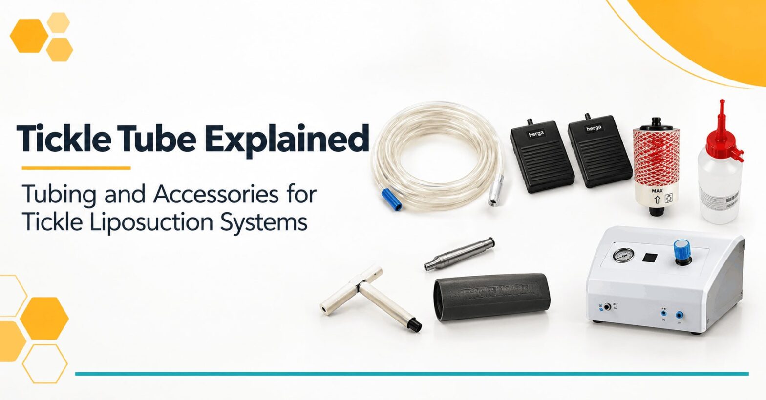 TickleLipo tubing assemblies and compatible accessories for power-assisted liposuction systems